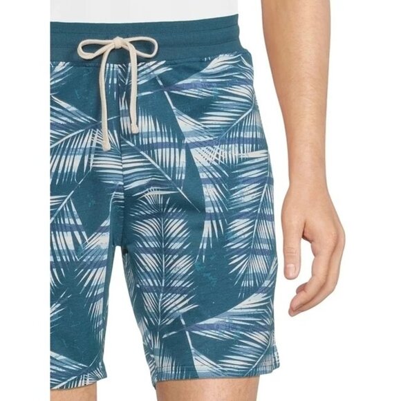 No Boundaries Mens Lounge Shorts Blue White Palm Fronds Leaves Beach Size 2XL - Picture 3 of 5